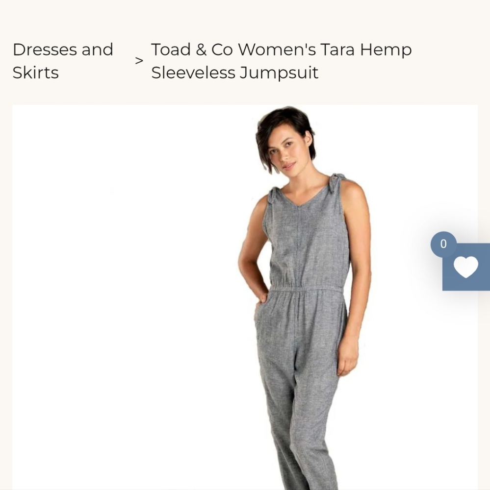 Toad & Co Women's Tara Hemp Sleeveless Jumpsuit - Picture 1 of 4